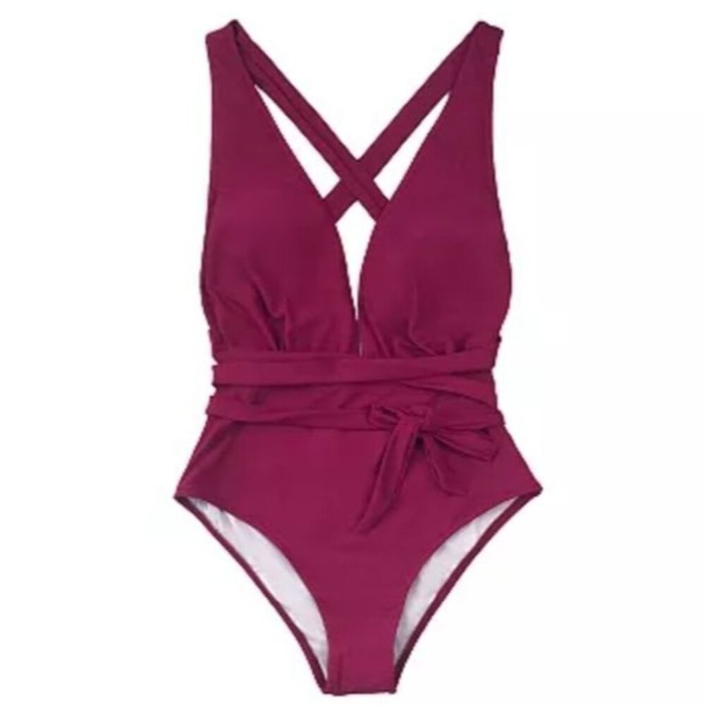 NWT CUPSHE Deep V Neck One Piece Swimsuit Size Medium